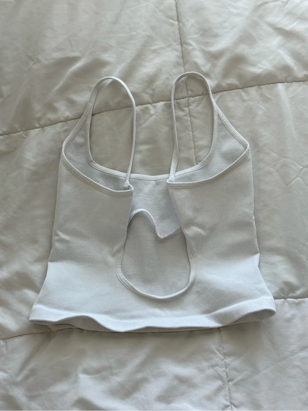 Free People White Tighten Up Low-Back Tank